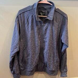 Athleta Brooklyn Bomber Jacket #981248 Size Medium Leopard Medieval Violet